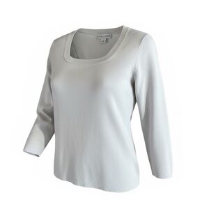 Silk Blend Vtg Cream 3/4 Sleeve Top sz L